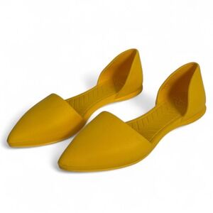 Native Yellow Pointed Toe Slip On Shoes Audrey Bloom Womens Size 6 Rubber Summer